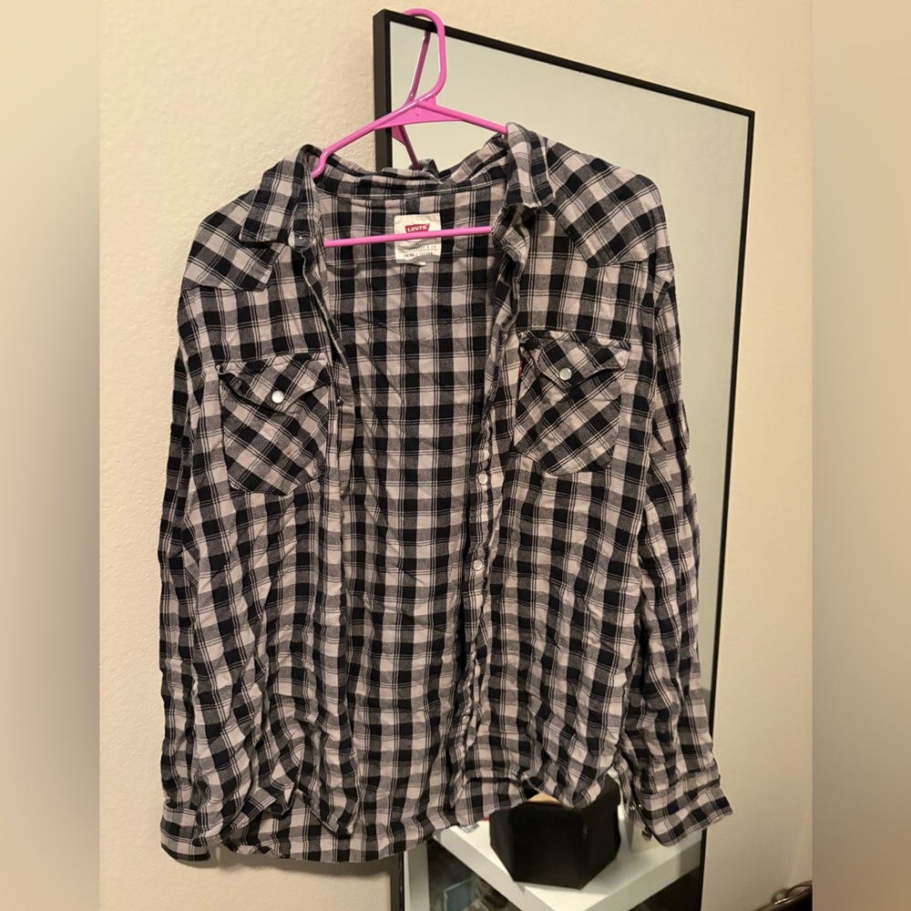Levi's Classic Black and grey Checkered flannel